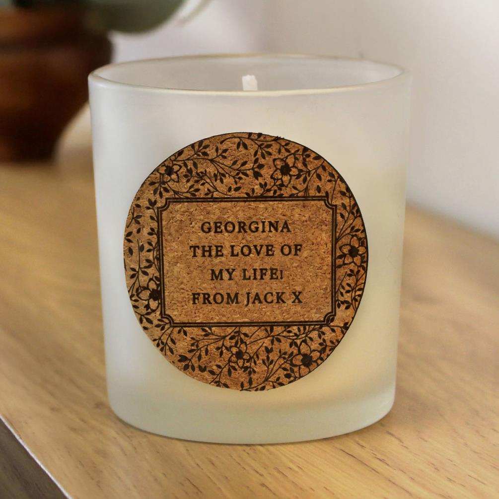 Personalised Floral Cork Label Jar Candle Extra Image 2